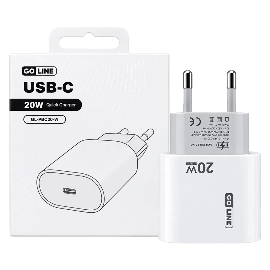 Cargador Goline Quick Charger GL-PBC20-W 20W USB-C - Blanco (enchufe BR)
