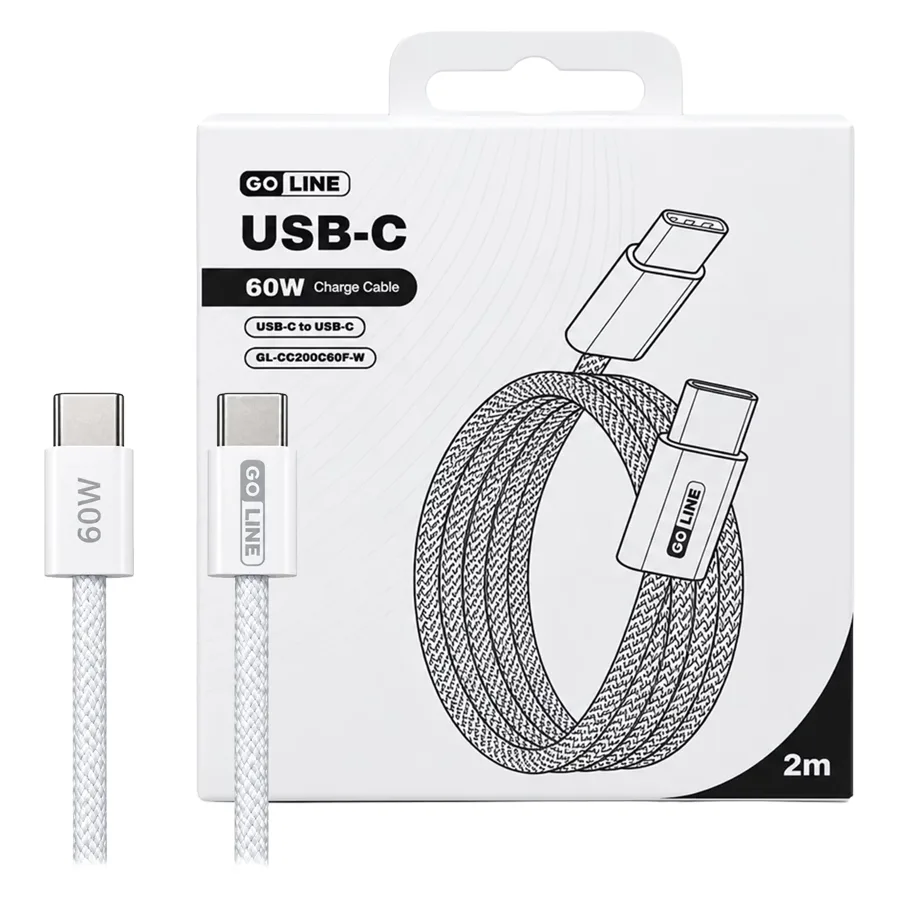 Cable Goline GL-CC200C60F-W USB-C para USB-C 60W 2 metros - Blanco