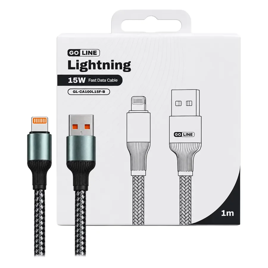 Cable Goline GL-CA100L15F-B USB para Lightning 15W 1 metro - Gris